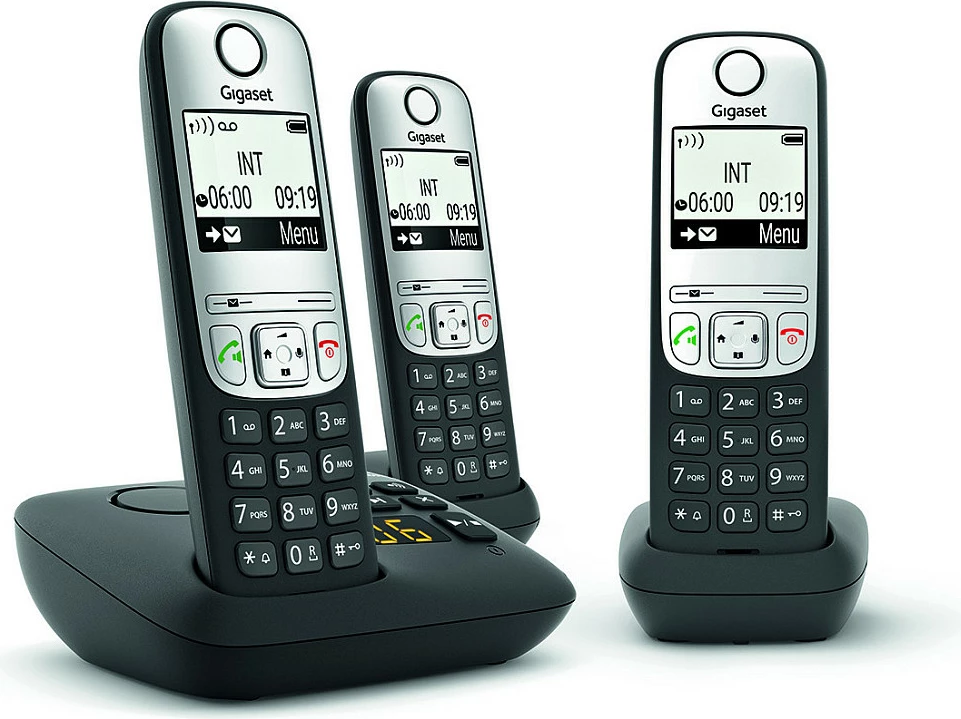 Telefon Gigaset A690A Trio, Analog/DECT, Wireless, 100 kontakte, Ngjyrë e zezë