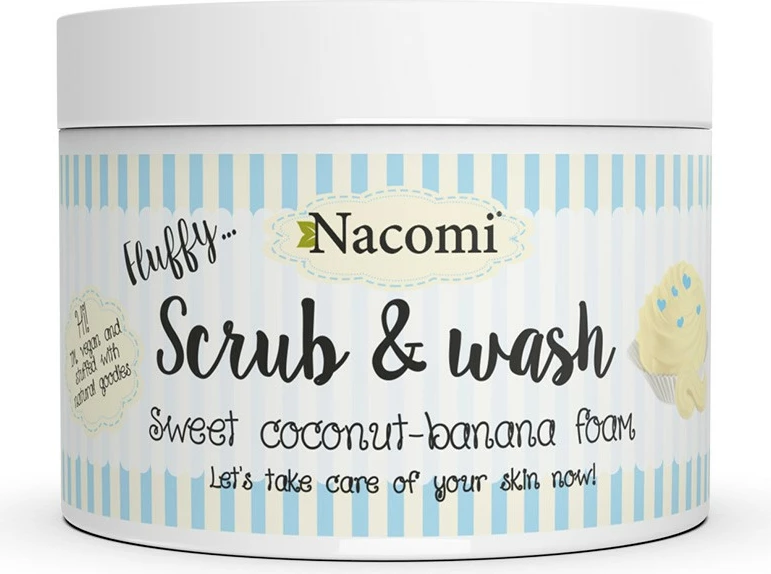 Shkumë pastruese dhe peeling trup Nacomi Sweet Coconut-Banana Foam 180ml