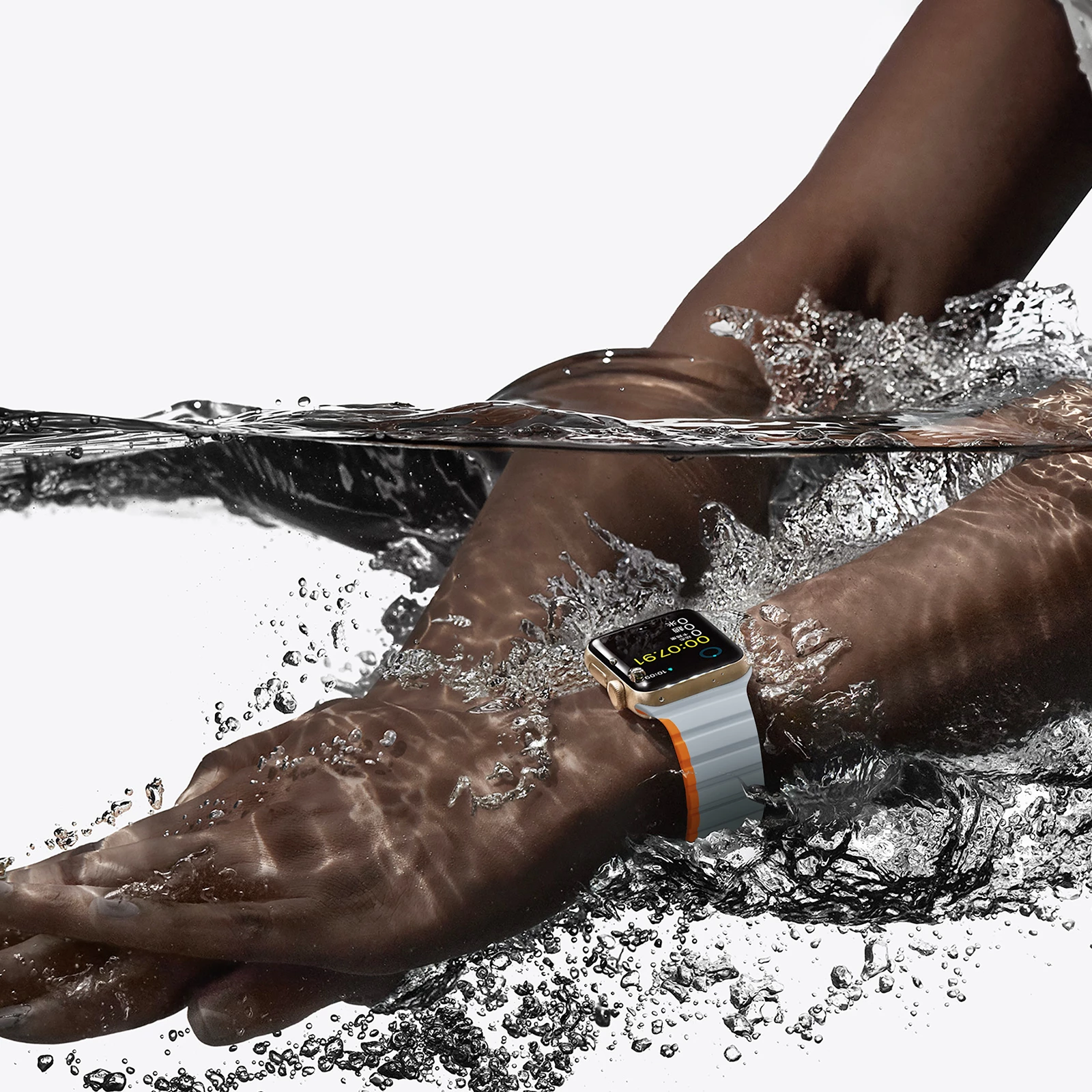 Rrip magnetik për Apple Watch Dux Ducis LD Version, 41/40/38mm, gri-portokalli