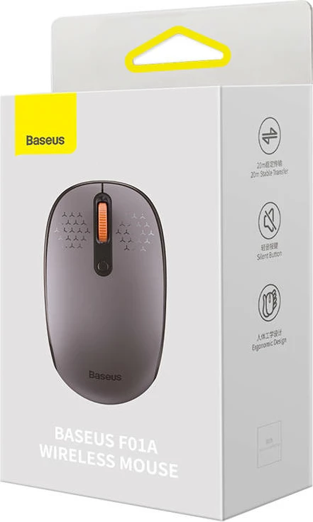 Maus wireless Baseus F01A, 2.4G, 1600DPI, Gri
