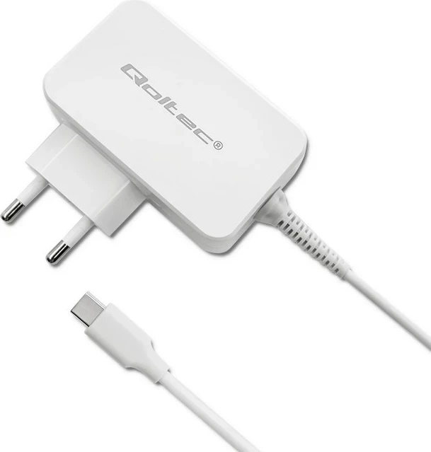 Adapter Qoltec 51039, 65 W, Universal, Bardhë