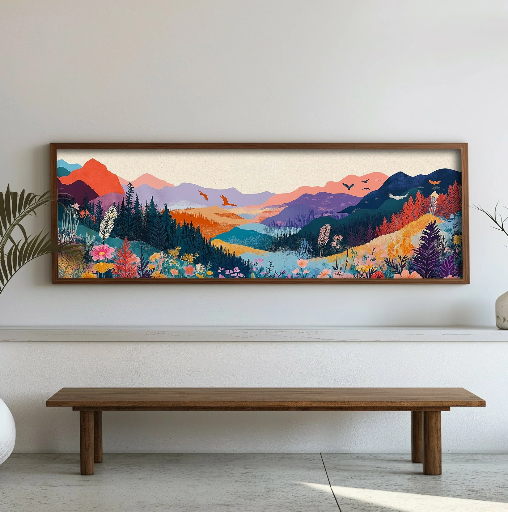 Pikturë dekorative me kornizë, MDF, shumëngjyrëshe, Wallity, EMR001, 40x120x3.5 cm