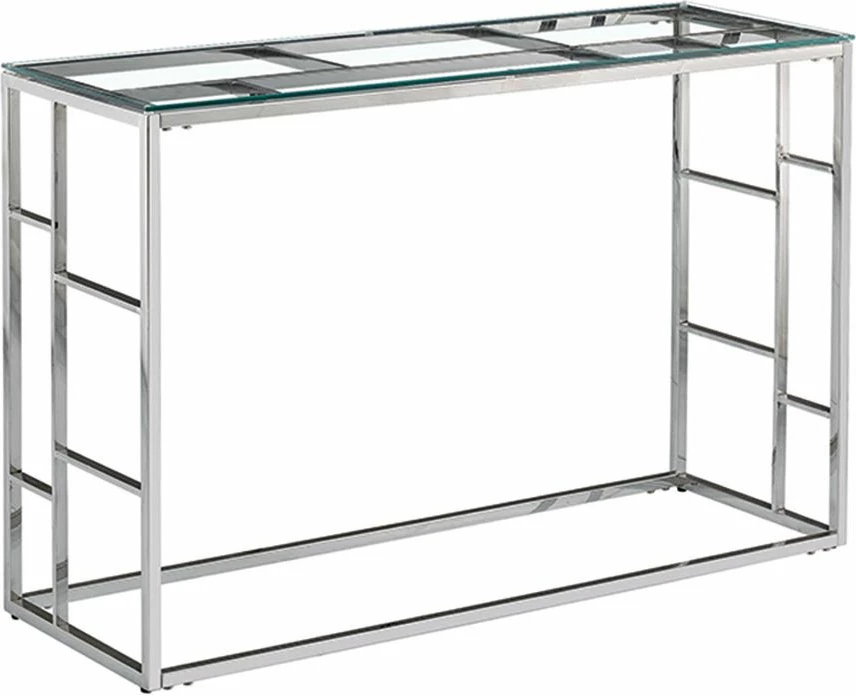 Konsol Bellagio, ngjyrë argjendi, xham, 120x40x78cm