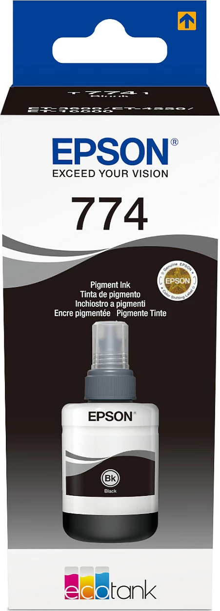 Shishe bojë Epson T7741 Pigment Black, 140 ml, EcoTank ET-4550 ET-3600 ET-16500, e zezë