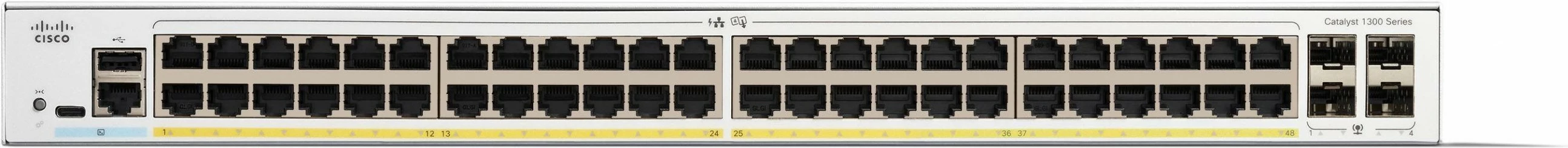 Switch Cisco Catalyst 1300-48FP-4G, 48 porta GE, PoE+, 4x1GE SFP, i bardhë