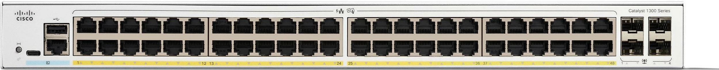 Switch Cisco Catalyst 1300-48FP-4G, 48 porta GE, PoE+, 4x1GE SFP, i bardhë