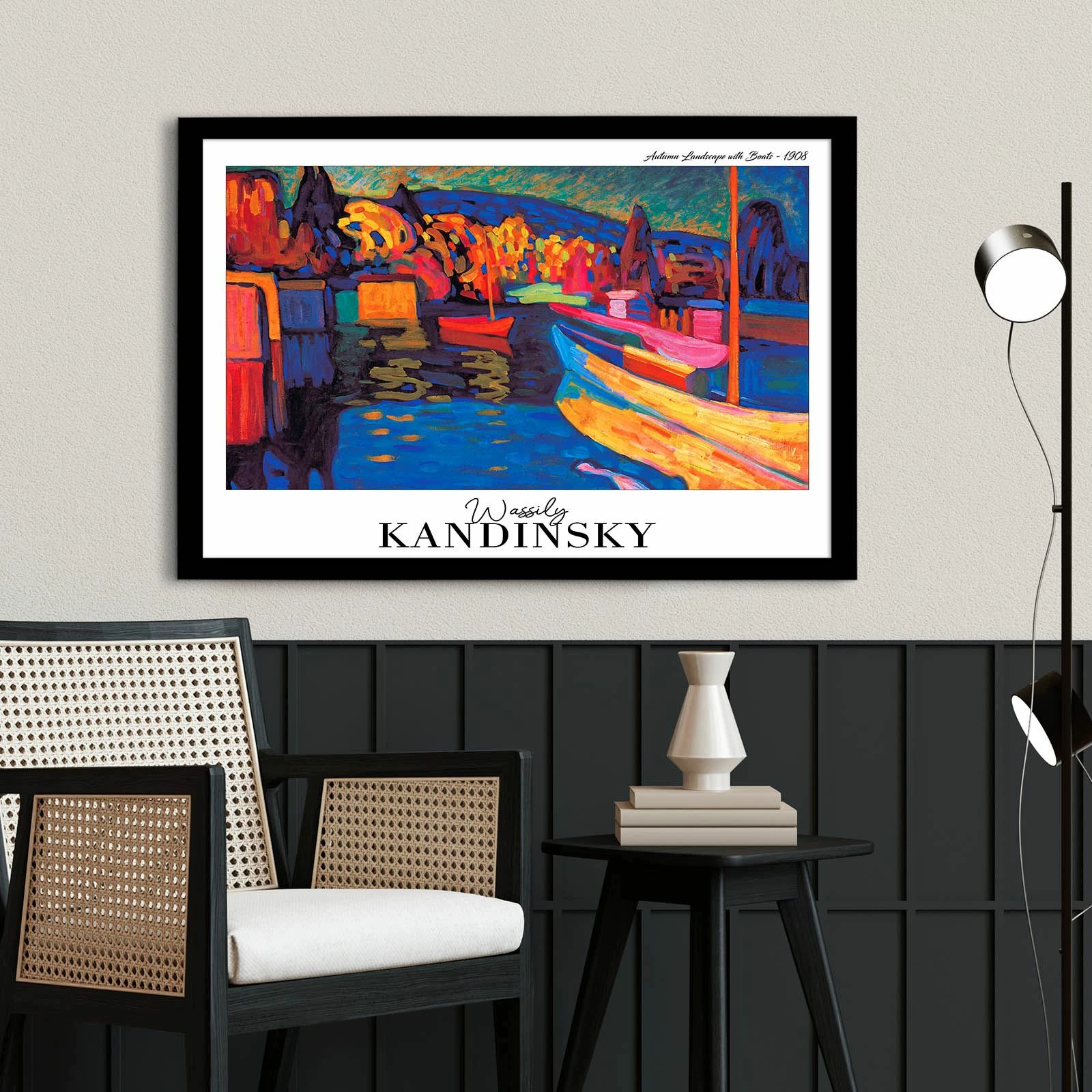 Pikturë dekorative me kornizë, Wallity, 4262SYHKANDINSKY-011, shumëngjyrëshe, 42x62cm