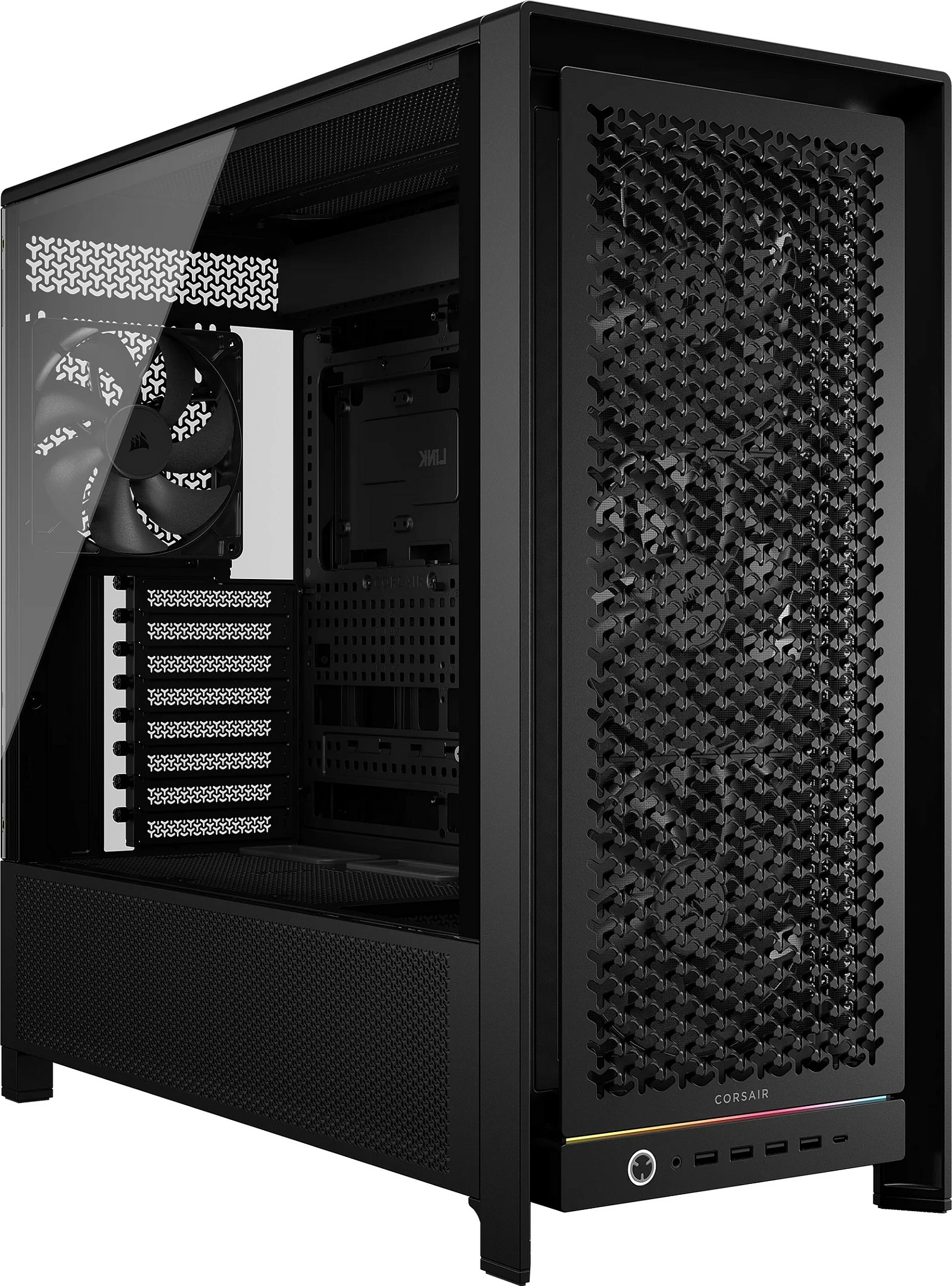 Kasë Corsair FRAME 5000D RS, Midi Tower, ATX/EATX/micro ATX/Mini-ITX, xham i temperuar, e zezë