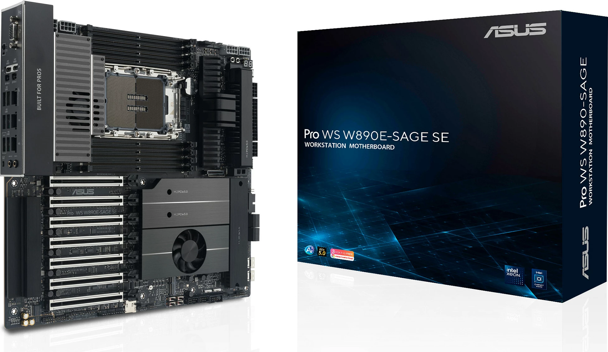 Pllakë amë ASUS Pro WS W890E-SAGE SE, Socket LGA 4710-2, DDR5 ECC, PCIe 5.0, 10GbE, e zezë