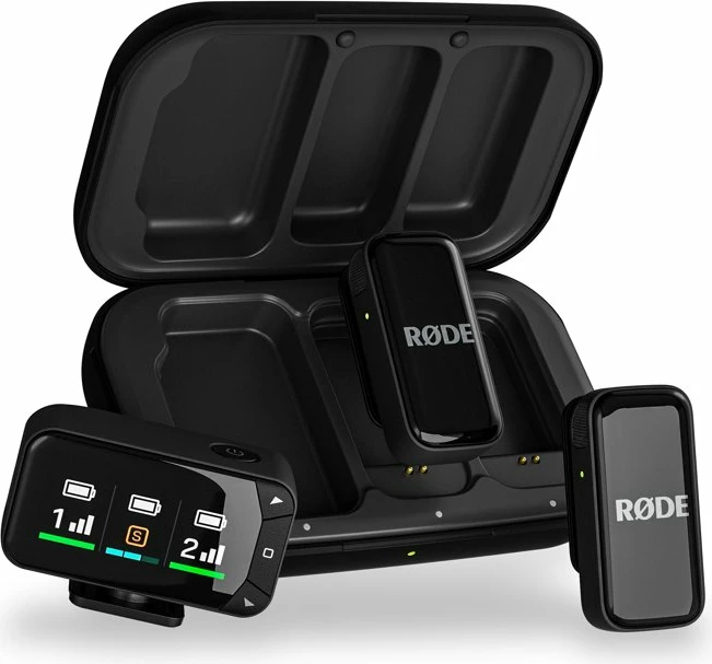 Mikrofon wireless Rode Wireless Micro Camera Kit WIMICROCKIT, USB-C, clip-on, omnidireksional, i zi, set 2x transmetues + 2x marrës + kuti karikimi