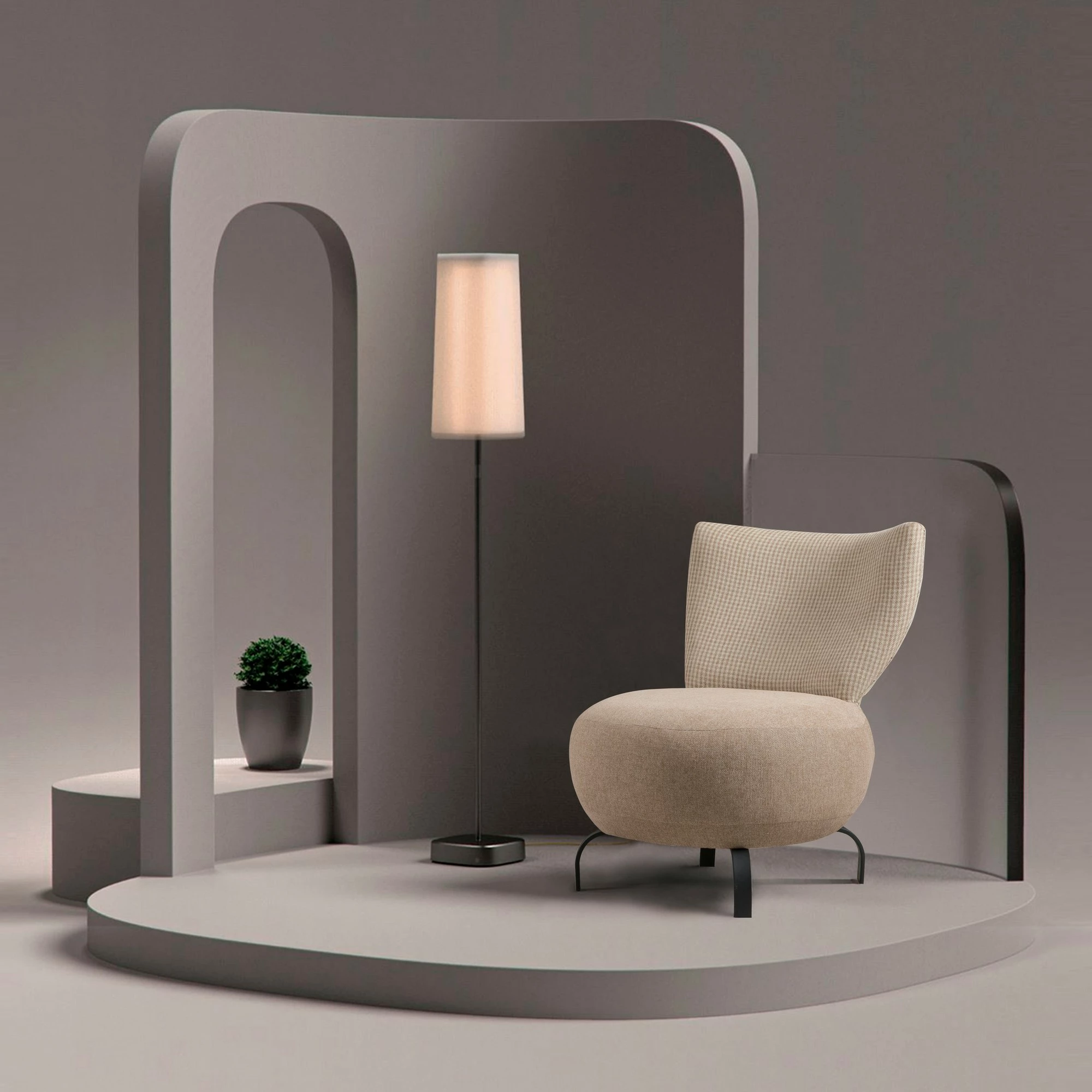 Set karrigash wing Atelier del Sofa, Loly, krem, 2 copë
