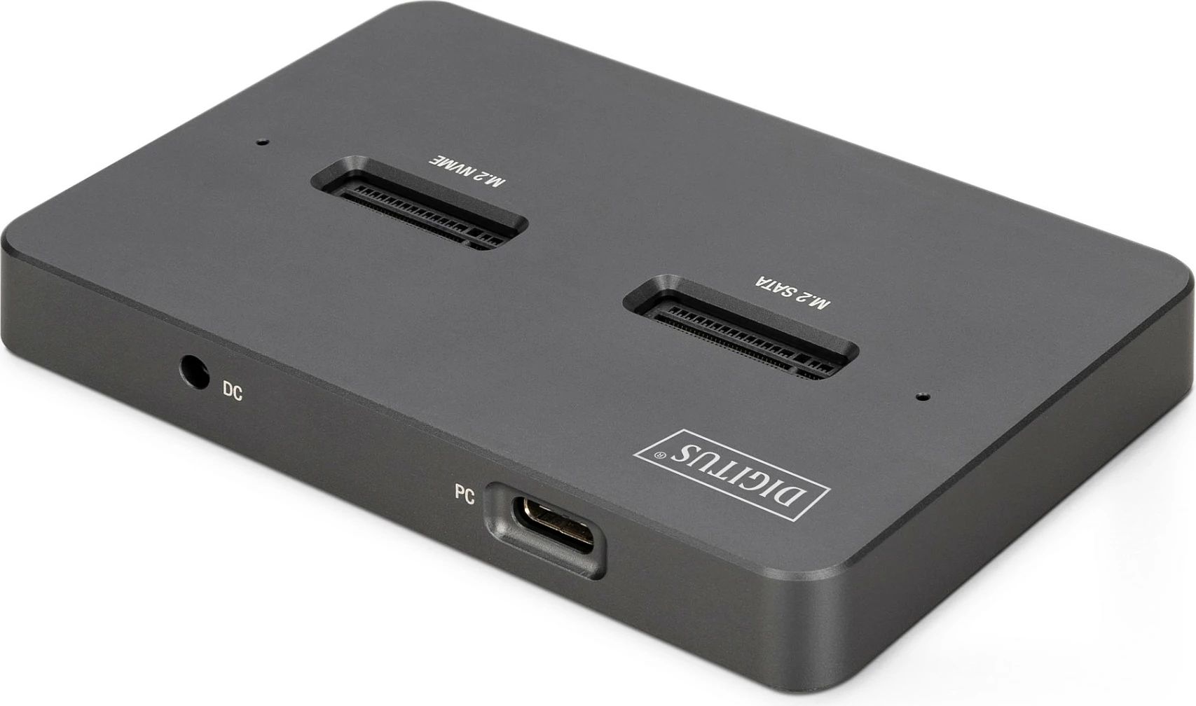 Docking station Digitus USB-C 3.2 Gen2, për M.2 NVMe/M.2 SATA SSD + lexues SD, 10Gbps, deri 4TB, e zezë