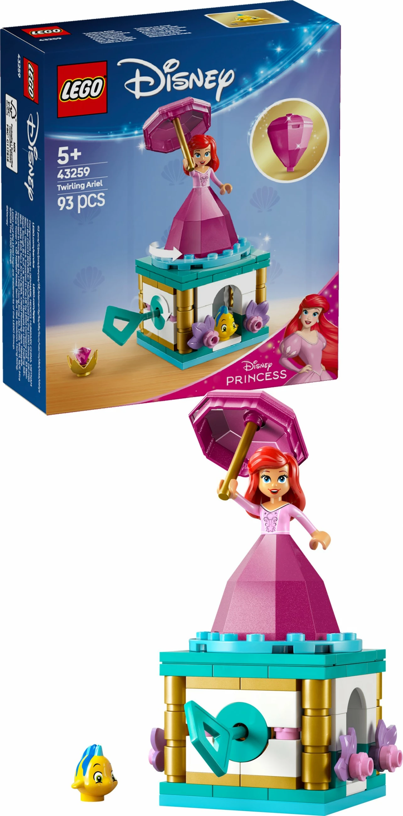Set ndërtimi LEGO Disney Princess 43259 Arielle, 93 pjesë, multikolor