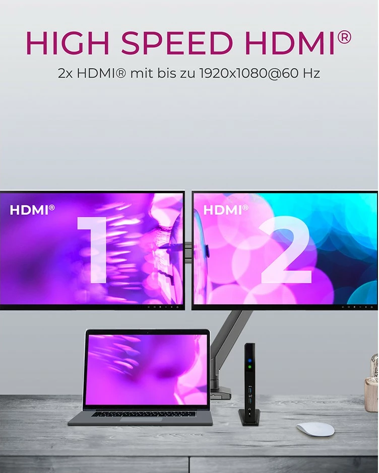 Docking station ICY BOX IB-DK2251AC, RaidSonic, USB 3.2 Gen 2, 3.5 mm, 10,100,1000 Mbit/s, e zezë