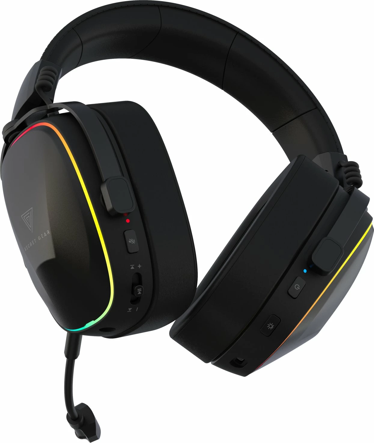 Kufje gaming Secret Gear SX2 7.1 surround, wireless 2.4GHz/Bluetooth + 3.5mm, RGB, mikrofon i heqshëm, të zeza, set