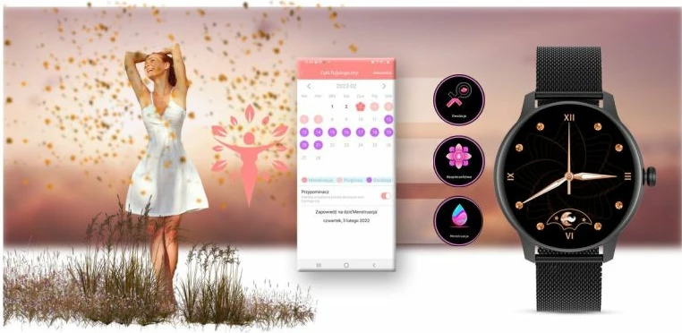 Smartwatch për femra G.ROSSI, e zezë