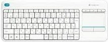 Tastierë wireless Logitech K400 Plus me touchpad, Unifying, gravim UK-SLO, e bardhë