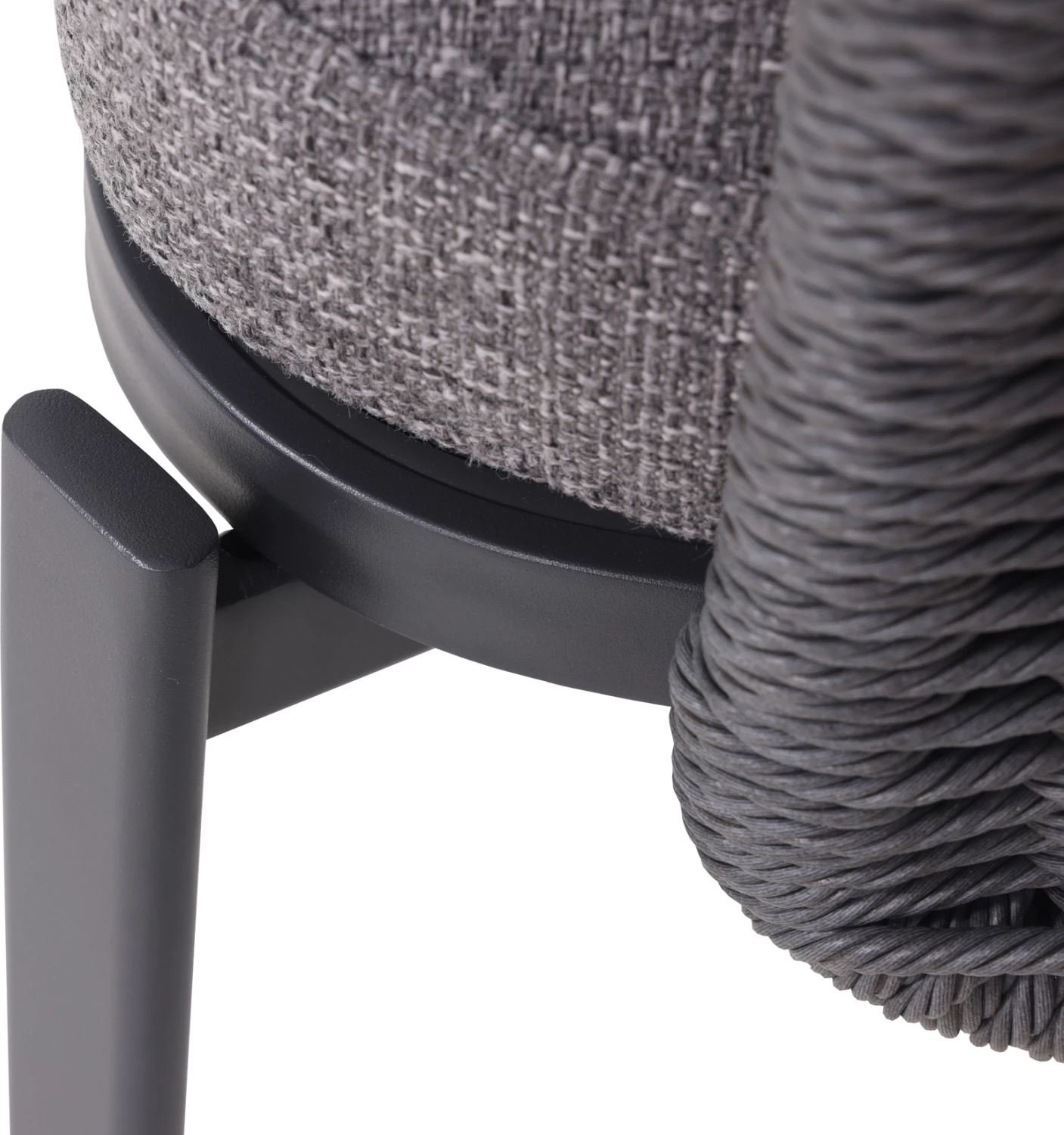 Karrige ngrënieje për jashtë, seri Destiny, alumin ngjyrë qymyr, jastëkë, ratan, 65x68x75.5-82H