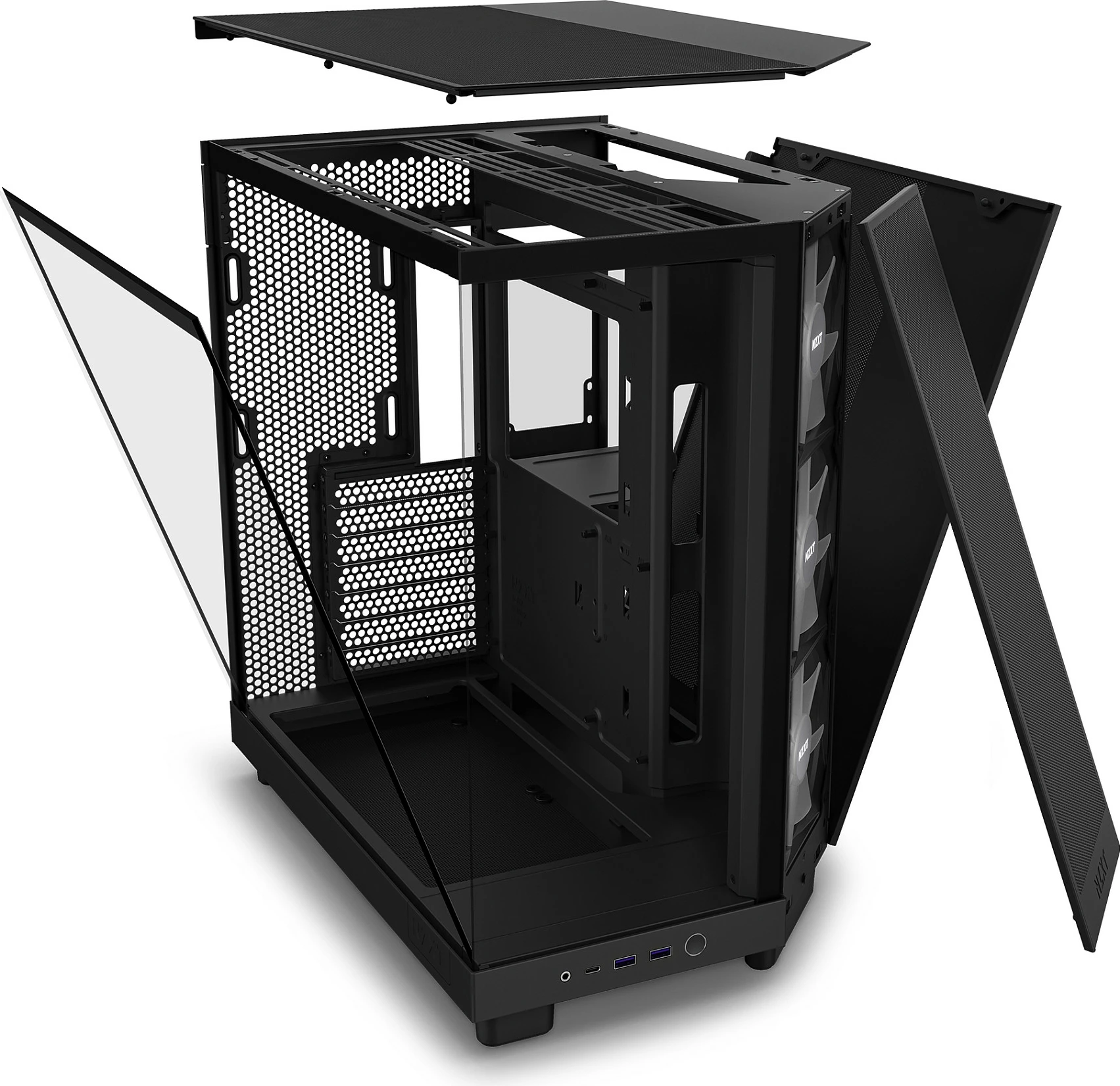 Kasë NZXT H6 Flow RGB Midi Tower, ATX/micro ATX/Mini-ITX, xham i temperuar, e zezë
