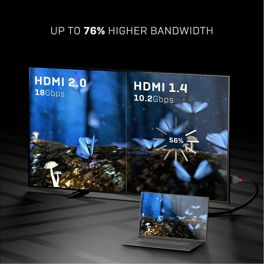 Kabllo HDMI Lindy Anthra Line, 5m, High Speed 18Gbps, 4K@60Hz, e zezë/gri