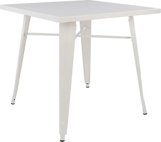 Tavolinë ngrënieje metalike, ngjyrë e bardhë qumështi mat, FH0608.21, 80x80x76 cm