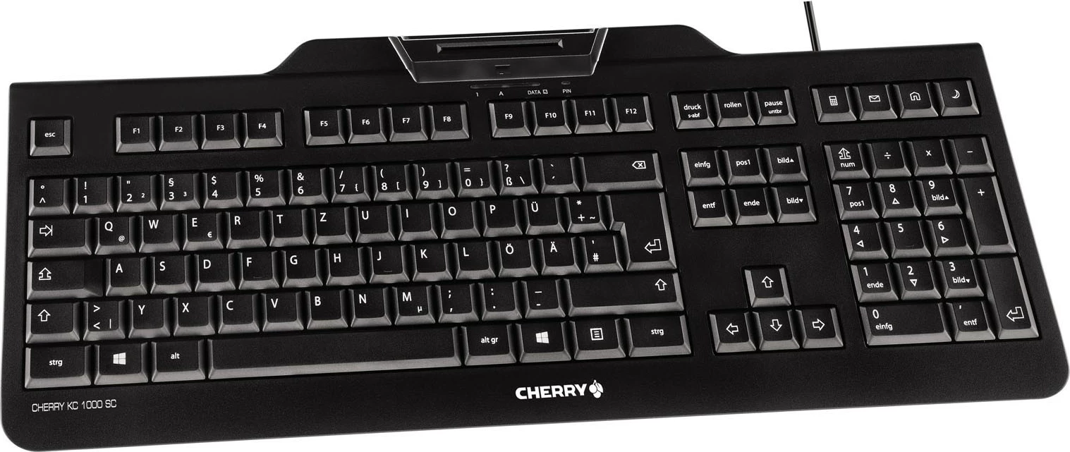Tastierë Cherry KC 1000 SC, Full-size, Wired, USB, QWERTY, E zezë