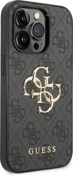 Mbështjellës Guess GUHCP15L4GMGGR për iPhone 15 Pro 6.1", hardcase, gri