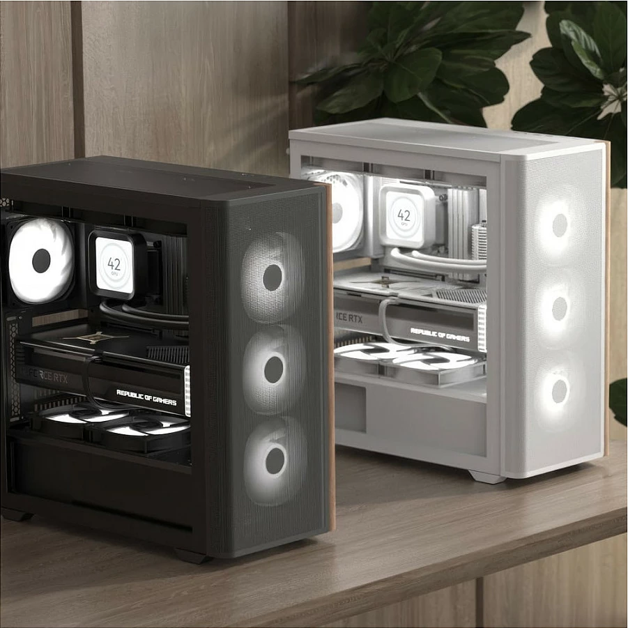 Kasë Aerocool D501A V2 Midi Tower, ATX/mATX, e zezë me dru