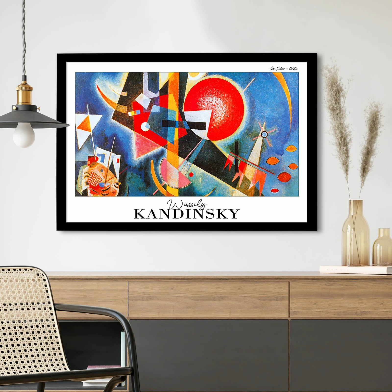 Pikturë dekorative me kornizë, Wallity, 4262SYHKANDINSKY-015, shumëngjyrëshe, 42x62cm