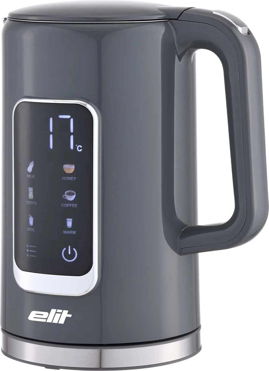 Çajnik elektrik Elit COOLTOUCH 1.7GY 1.7L 2200W ekran digjital me prekje gri 6