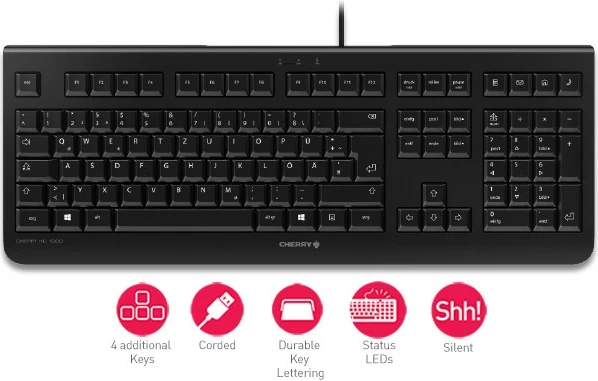 Tastierë Cherry KC 1000, USB, layout hungarez, e zezë