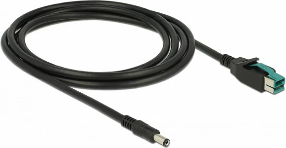 Kabllo PoweredUSB DeLOCK 85498, 2 m, 12V në DC 5.5x2.1, e zezë