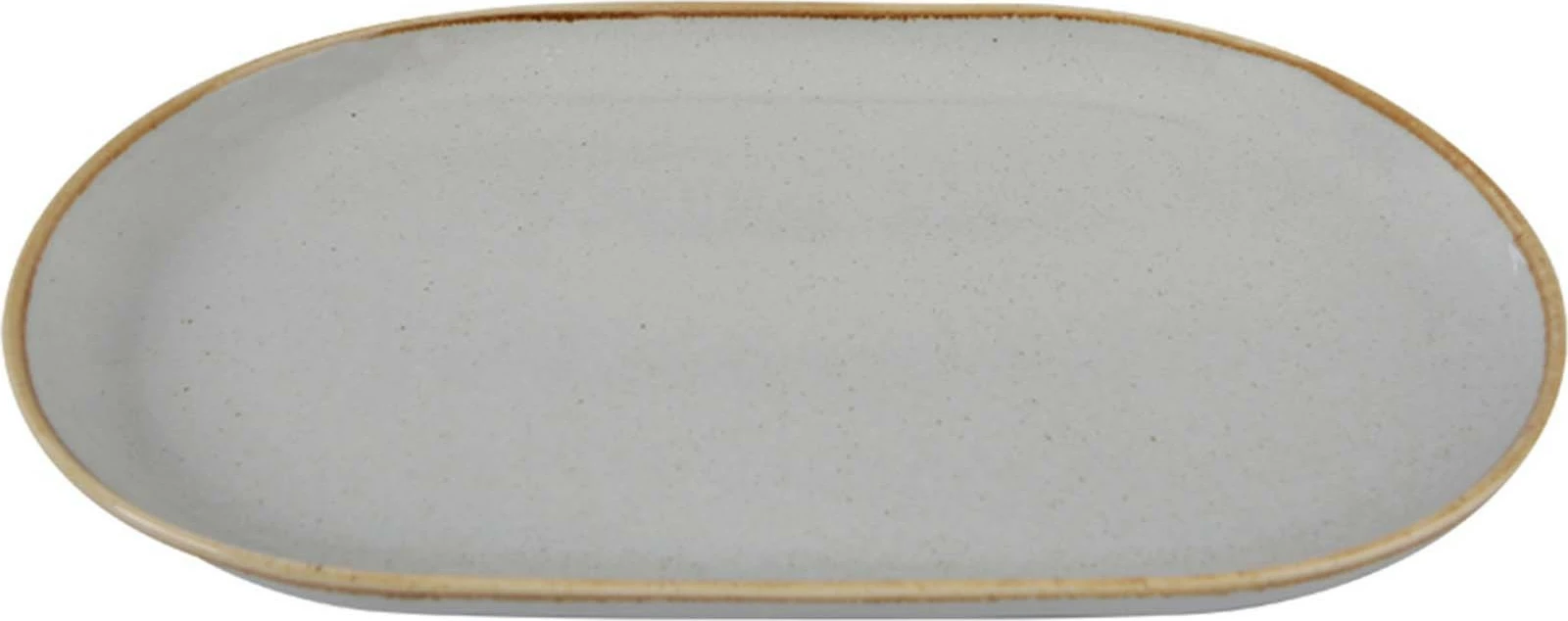 Pjatë servirjeje ovale Porland Seasons Ashen 300x150 mm, gri e çelët, set 6 copë