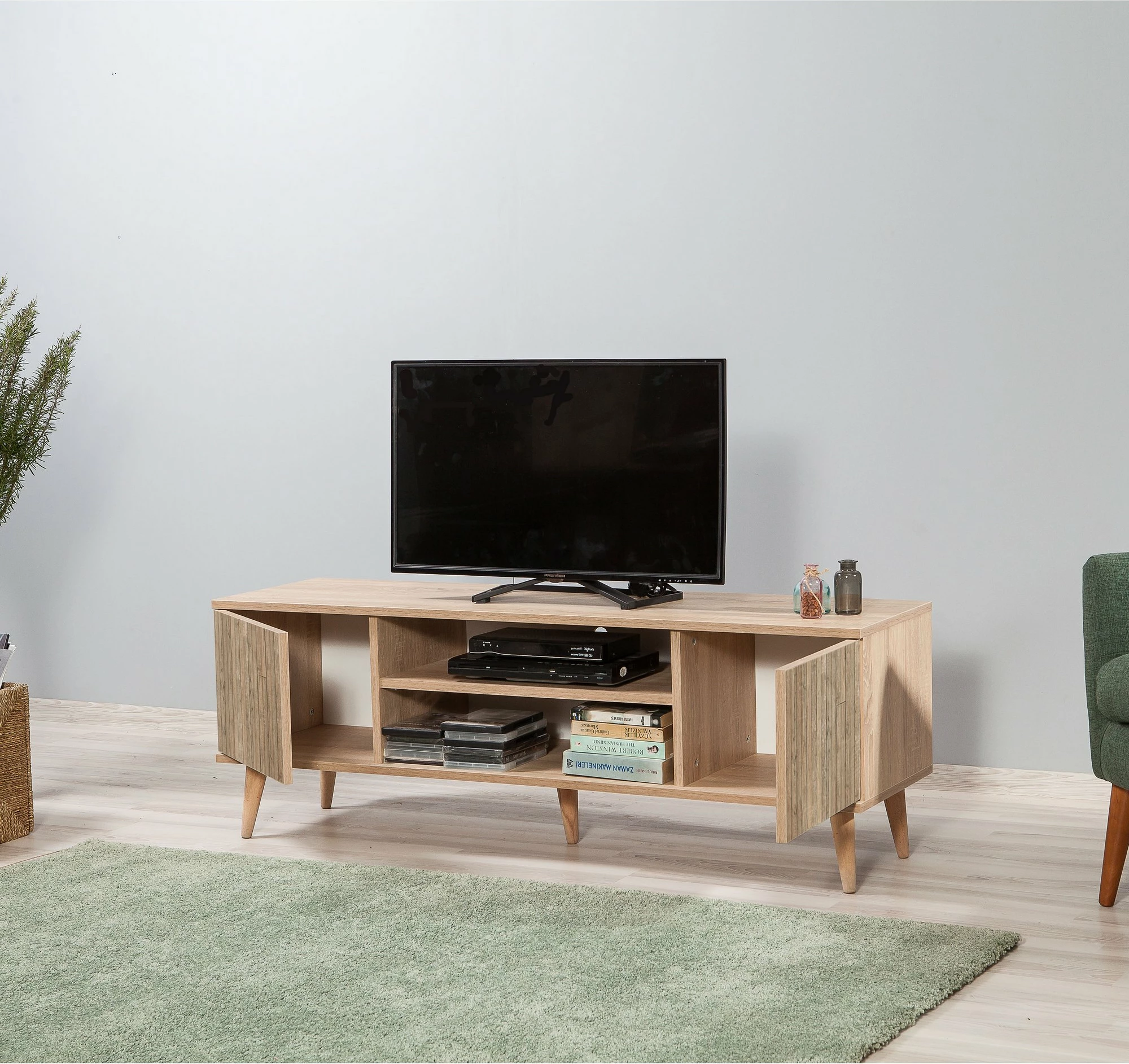 Komodë për TV, ngjyrë sonoma oak, Truva - 728