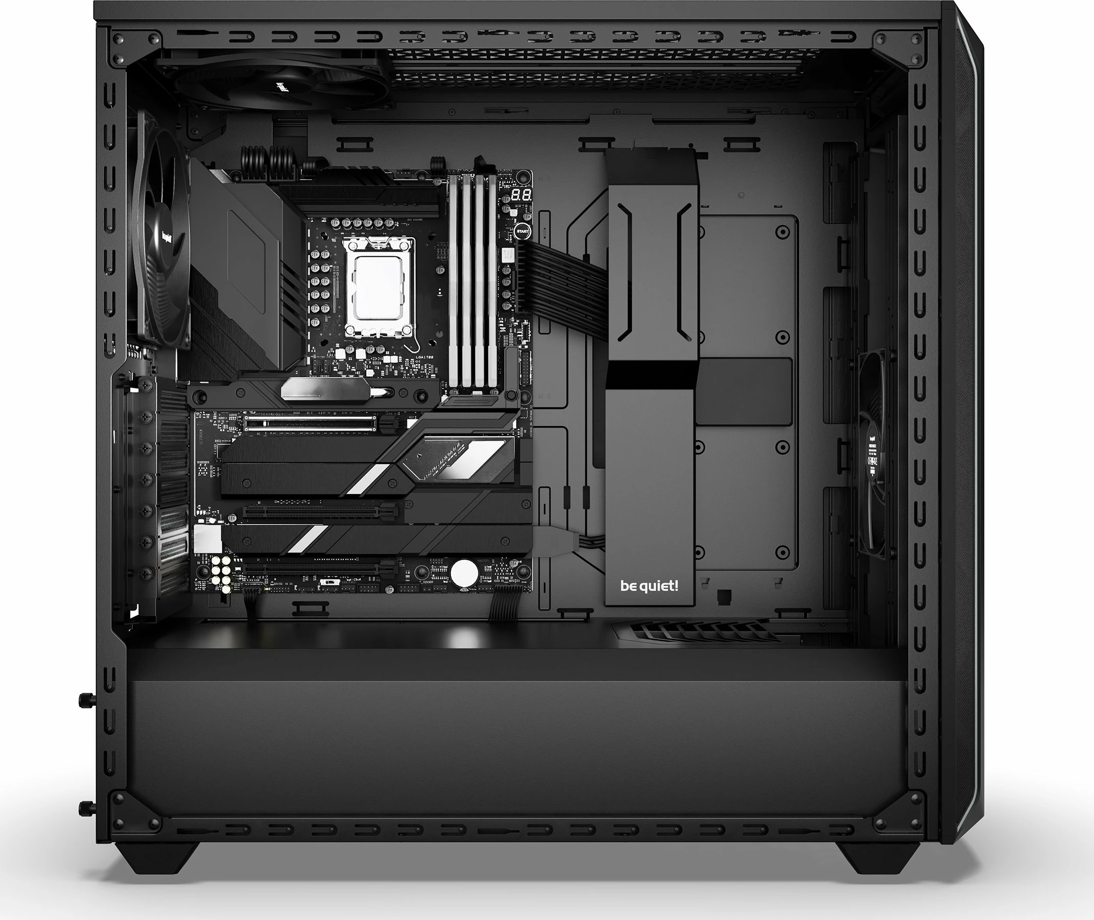 Kasë be quiet! Shadow Base 800 DX BGW61 Midi Tower ATX/eATX, ARGB, xham i temperuar, 3x 140mm PWM, USB-C, e zezë