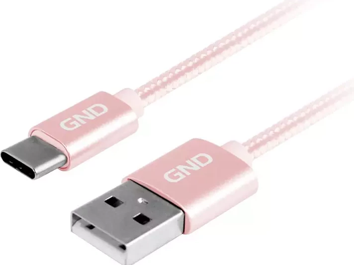 Kabllo Usb GND GNDUSBAC200MM06 (Pembe, 1m)