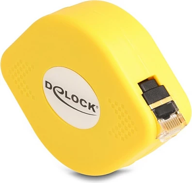 Kabllo rrjeti DeLOCK RJ45 Retractable Cat6A, 1.5m, STP (S/UTP), e zezë/verdhe