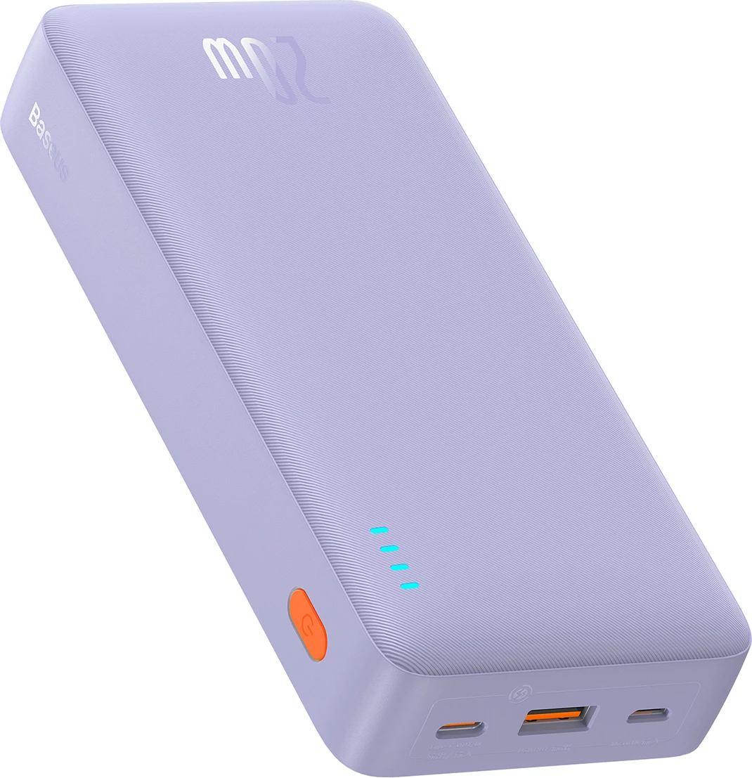 Powerbank Baseus Airpow 20000mAh, 20W, me kabllo USB-A në USB-C, Vjollcë