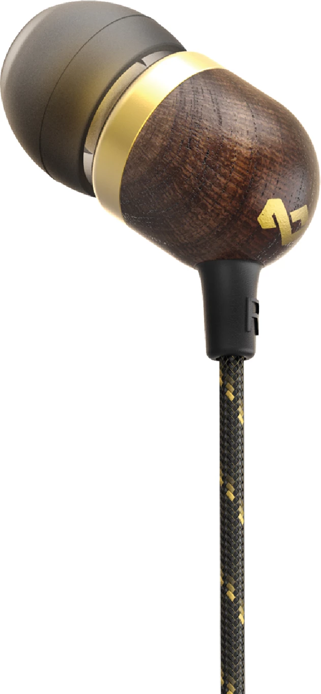 Kufje House of Marley Smile Jamaica me kabllo 3.5mm, mikrofon inline, Brass