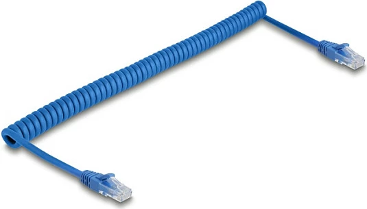 Kabllo rrjeti DeLOCK 90362, Cat6 RJ-45, 1.8 m, e mbledhme (coiled), 1 Gbps, Blu