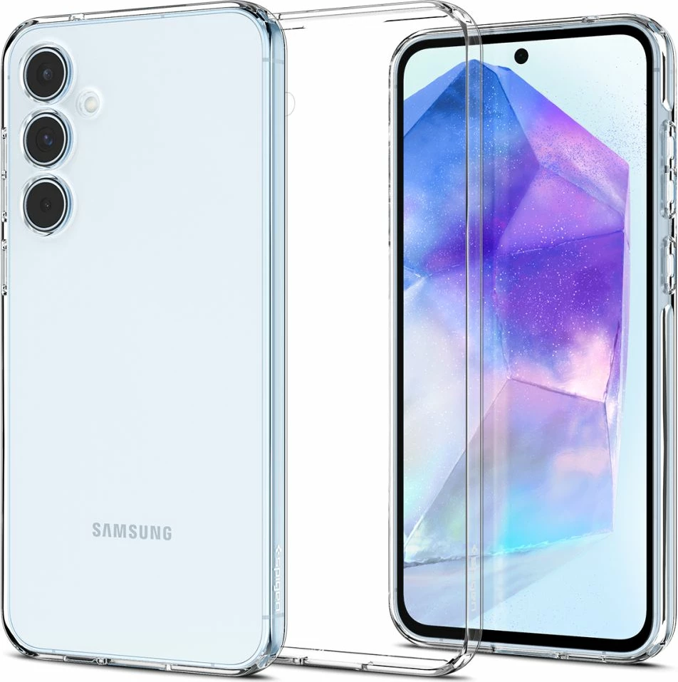 Mbështjellës Spigen Liquid Crystal për Samsung Galaxy A55 5G, TPU i hollë, përthithje goditjesh, përshtatje precize, transparent, 1x