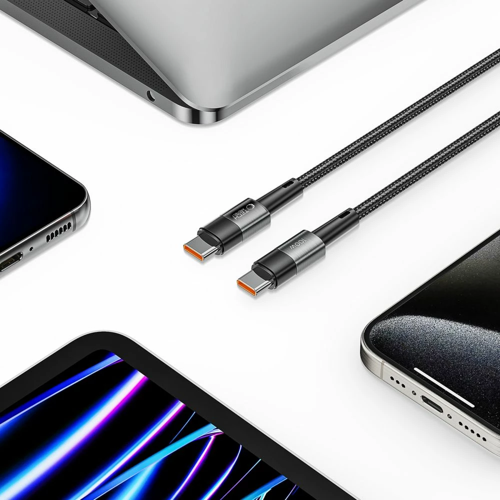 Kabllo USB-C/USB-C Tech-Protect UltraBoost 2m, 100W, Gri
