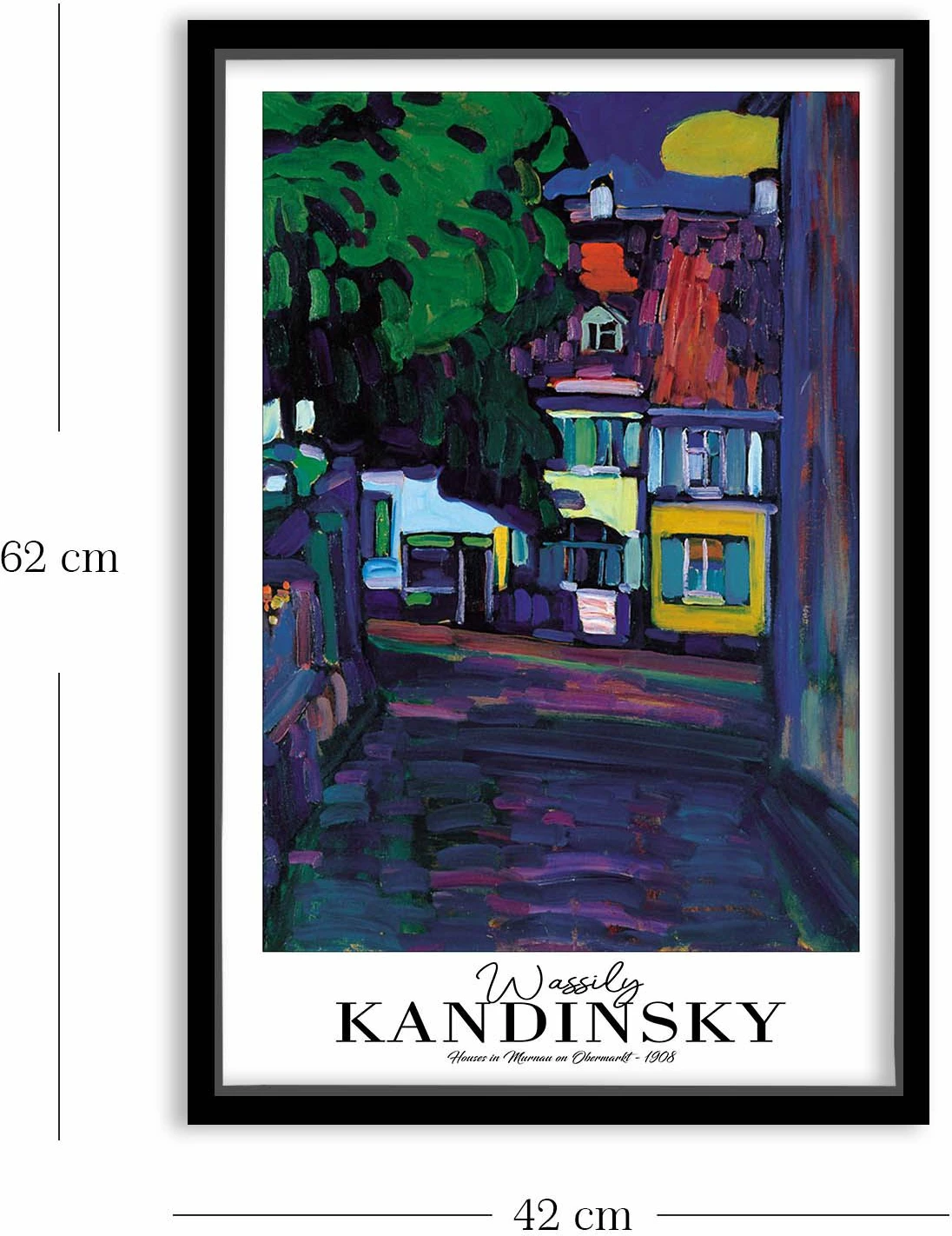 Pikturë dekorative me kornizë, Wallity, 4262SYHKANDINSKY-018, shumëngjyrëshe, 42x62cm
