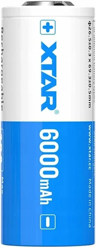 Bateri Li-Ion Xtar 26650-6000PCM 6000mAh 3.7V me mbrojtje PCM, 1 copë