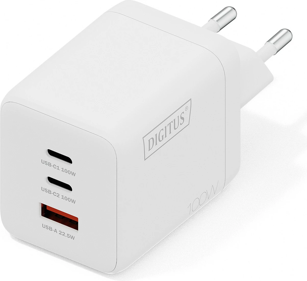 Karikues USB Digitus GaN 100W, 2x USB-C, 1x USB-A, i bardhë