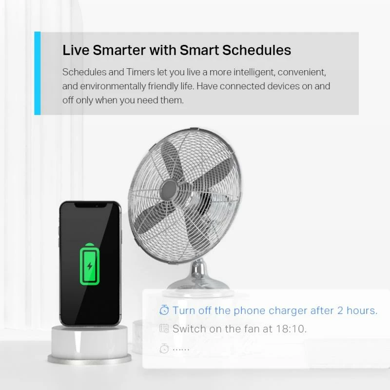 Prizë smart Wi‑Fi, TP-Link Tapo P110, 16A 3680W, monitorim energjie, e bardhë