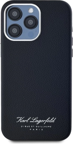 Mbështjellës Karl Lagerfeld Hotel RSG për iPhone 15 Pro Max, e zezë