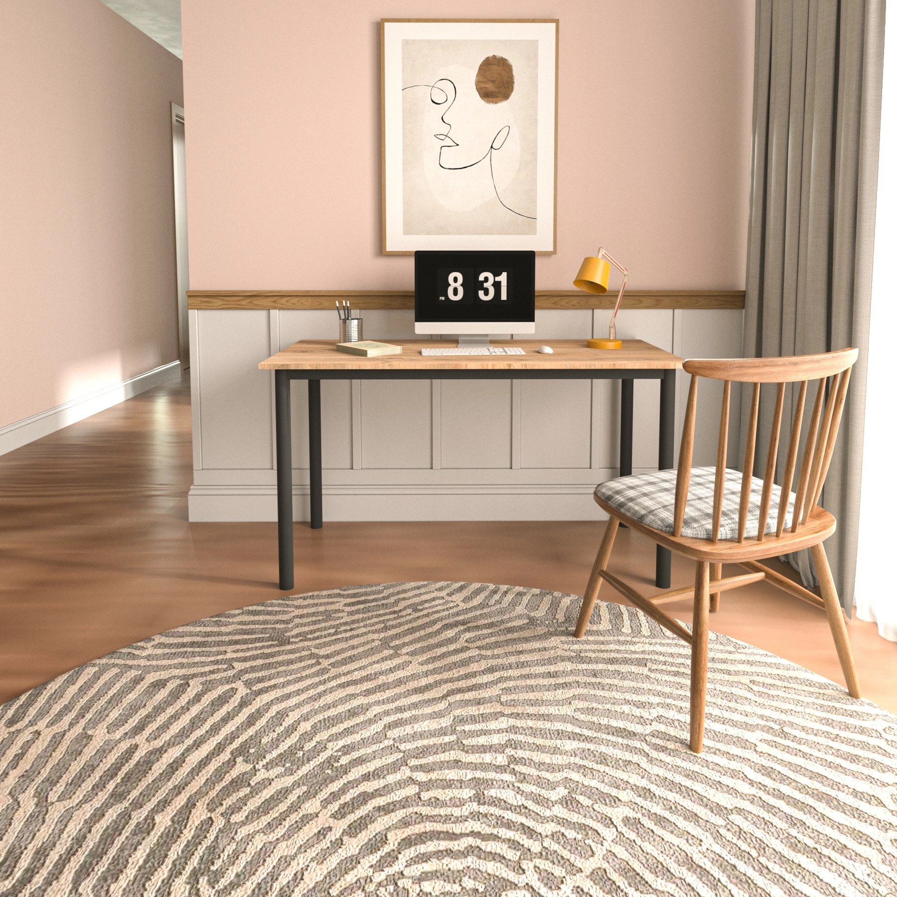 Tavolinë pune Viva, ngjyrë e zezë, 87x47cm