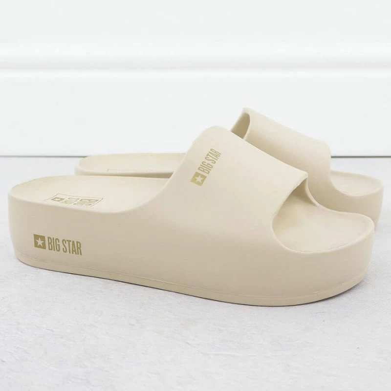 Papuqe platforme për femra Big Star, bezhë