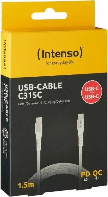 kabllo USB-C në USB-C Intenso C315C 1.5m 60W e bardhë